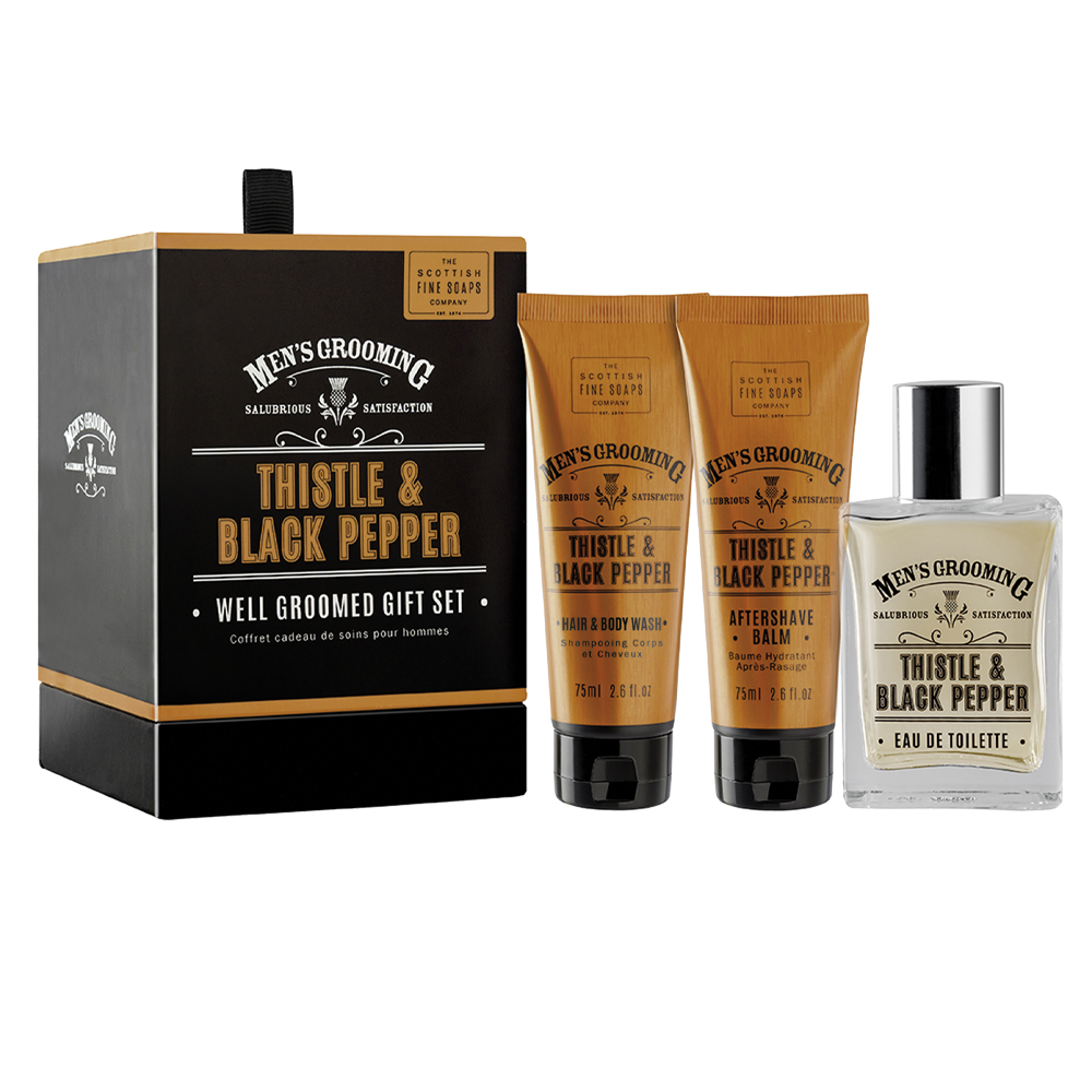 Thistle and Black Pepper Well Groomed Gift Set 2x75ml Tubes, 1x50ml EDT