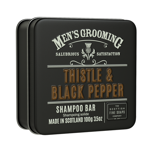 Thistle and Black Pepper Shampoo Bar in a Tin 100g